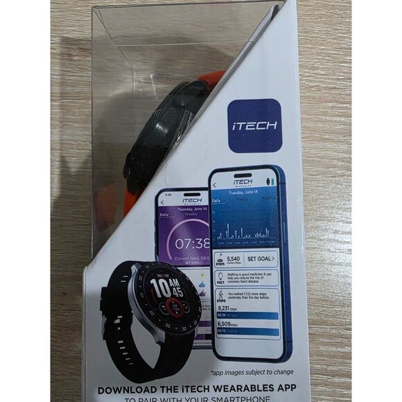 New in Box iTech Bold 3 Unisex Adult Smart Watch, Orange Silicone Strap - Picture 5 of 5